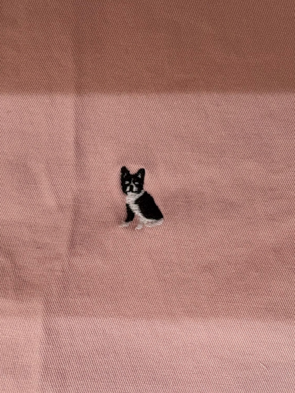 TALBOTS Petal Pink Embroidered Boston Terrier Dog Chino Pants 14W Gently worn. - Picture 5 of 9